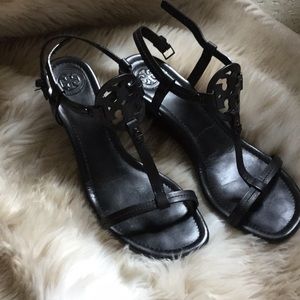 Tory Burch black Miller Wedge
